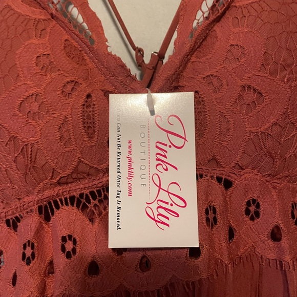 Pink Lily Such A Delight Lace Maxi Dress - Rose / Mauve - Picture 5 of 9